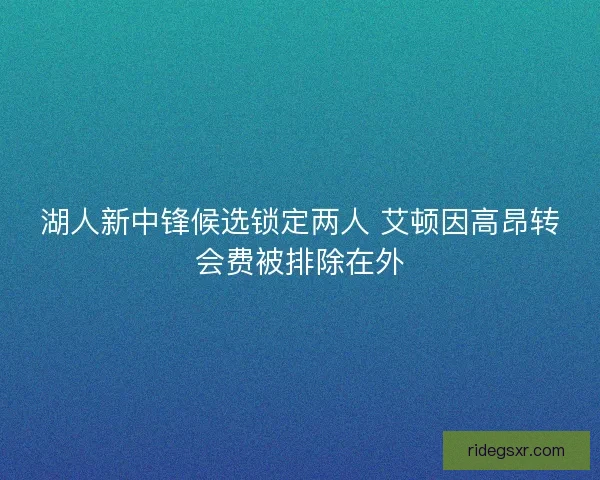 湖人新中锋候选锁定两人 艾顿因高昂转会费被排除在外