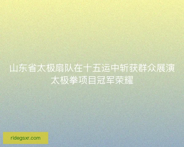山东省太极扇队在十五运中斩获群众展演太极拳项目冠军荣耀